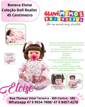 Boneca  Reborn Eloise  Coleção Doll Realist  45 Centimetro