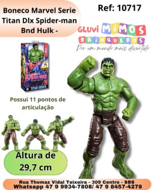 Boneco Marvel Serie Titan Dlx Spider-man Bnd Hulk -
