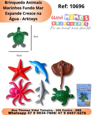 Brinquedo Animais Marinhos Fundo Mar Expande Cresce na Água - Arktoys