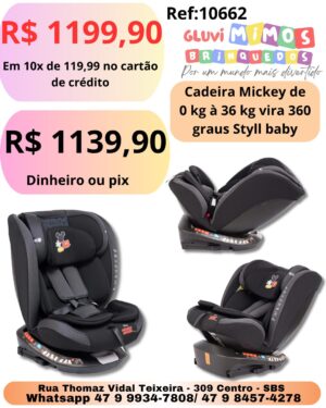 Cadeira Mickey de 0 kg à 36 kg vira 360 graus Styll baby