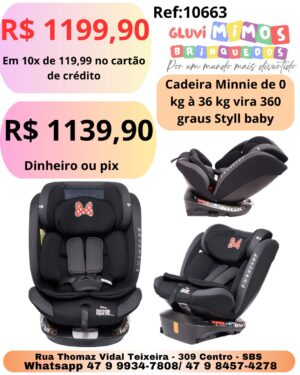 Cadeira Minnie de 0 kg à 36 kg vira 360 graus Styll baby