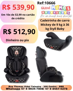 Cadeirinha de carro Mickey de 9 kg à 36 kg Styll Baby