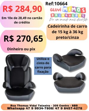 Cadeirinha de carro de 15 kg à 36 kg preto/cinza