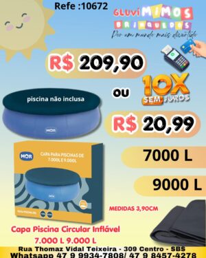 Capa Piscina Circular Inflável 7.000 L 9.000 L - Medidas 3,90CM