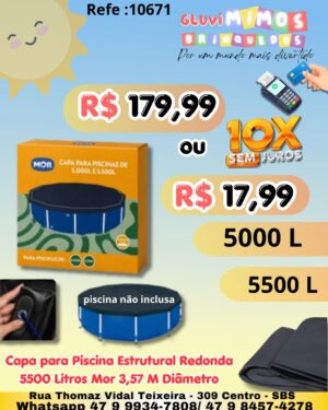Capa para Piscina Estrutural Redonda 5500 - 5000 Litros Mor 3,57 M Diâmetro