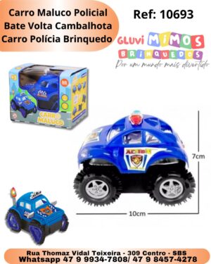 Carro Maluco Policial Bate Volta Cambalhota Carro Polícia Brinquedo