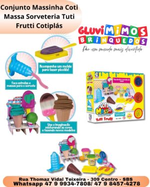Conjunto Massinha Coti Massa Sorveteria Tuti Frutti Cotiplás