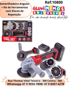 Esmerilhadeira Angular + Kit de Ferramentas com Discos de Reposição