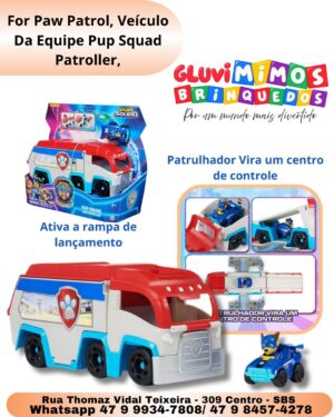 For Paw Patrol, Veículo Da Equipe Pup Squad Patroller,