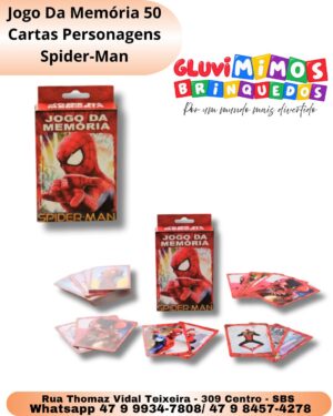 Jogo Da Memória 50 Cartas Personagens Spider-Man