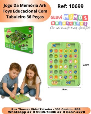 Jogo Da Memória Ark Toys Educacional Com Tabuleiro 36 Peças