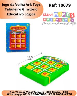 Jogo da Velha Ark Toys Tabuleiro Giratório Educativo Lógica