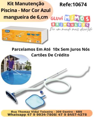 Kit Manutenção Piscina - Mor Cor Azul   mangueira de 6,cm