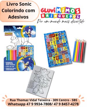 Livro Sonic Colorindo com Adesivos
