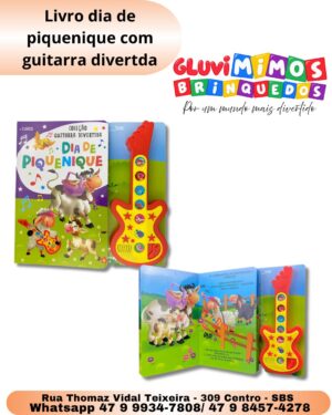 Livro dia de piquenique com guitarra divertida