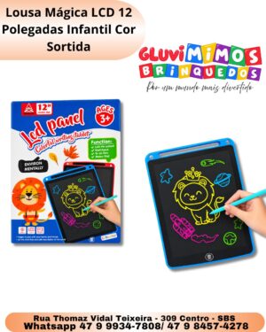Lousa Mágica LCD 12 Polegadas Infantil Cor Sortida