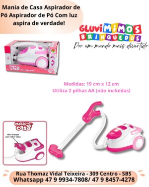 Mania de Casa Aspirador de Pó Aspirador de Pó Com luz aspira de verdade!