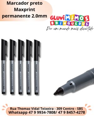 Marcador preto Maxprint permanente 2.0mm