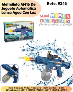 Metralleta M416 De Juguete Automática Lanza Agua Con Luz