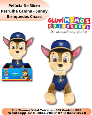Pelúcia De 30cm Patrulha Canina - Sunny Brinquedos Chase