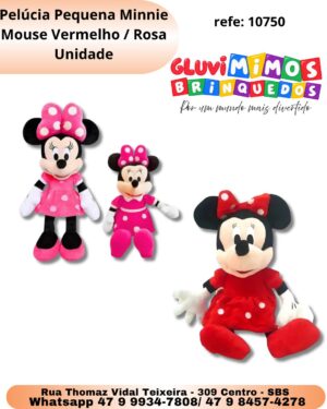Pelúcia Pequena Minnie Mouse Vermelho / Rosa Unidade