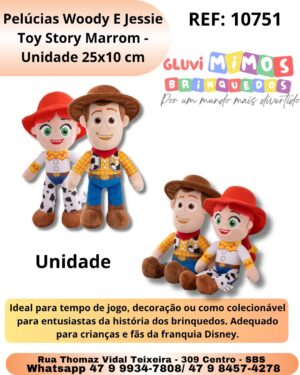 Pelúcias Woody E Jessie Toy Story Marrom - Unidade 25x10 cm