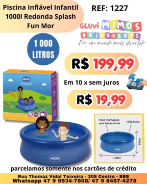 Piscina Inflável Infantil 1000l Redonda Splash Fun Mor