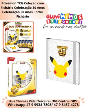 Pokémon TCG Coleção com Fichário Celebração 30 Anos Celebração 30 Anos, Inclui Fichário
