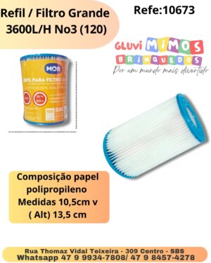 Refil / Filtro Grande  3600L/H No3 (120)