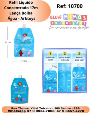 Refil Líquido Concentrado 17m Lança Bolha  Água - Arktoys