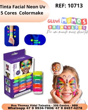 Tinta Facial Neon Uv 5 Cores  Colormake