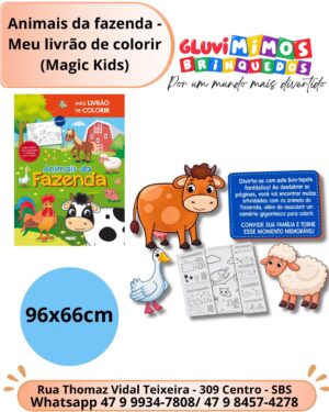 Animais da fazenda - Meu livrão de colorir (Magic Kids)