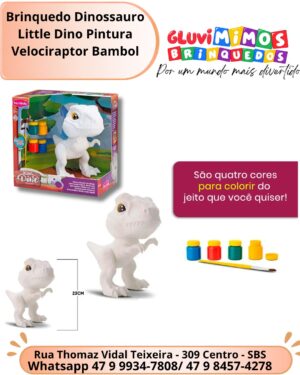 Brinquedo Dinossauro Little Dino Pintura Velociraptor Bambol