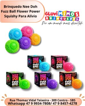 Brinquedo Nee Doh Fuzz Ball Flower Power Squishy Para Alívio