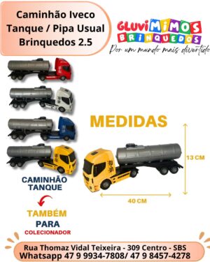 Caminhão Iveco Tanque / Pipa Usual Brinquedos 2.5