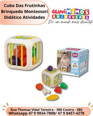 Cubo Das Frutinhas Brinquedo Montessori Didático Atividades