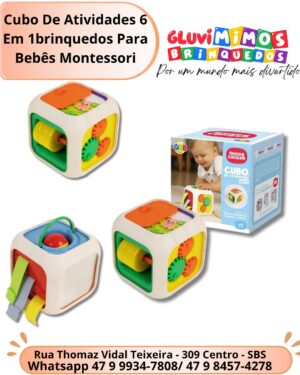 Cubo De Atividades 6 Em 1brinquedos Para Bebês Montessori