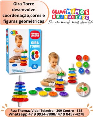 Gira Torre desenvolve coordenação, cores e figuras geométricas