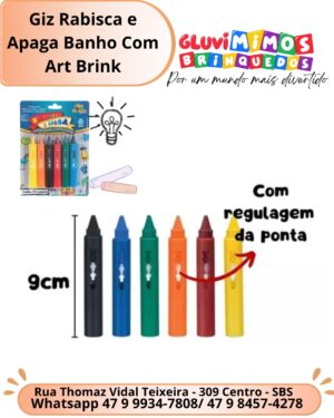 Giz Rabisca e Apaga Banho Com  Art Brink