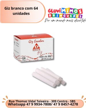 Giz branco com 64 unidades