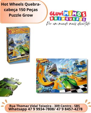 Hot Wheels Quebra-cabeça 150 Peças Puzzle Grow