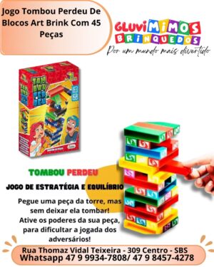 Jogo Tombou Perdeu De Blocos Art Brink Com 45 Peças