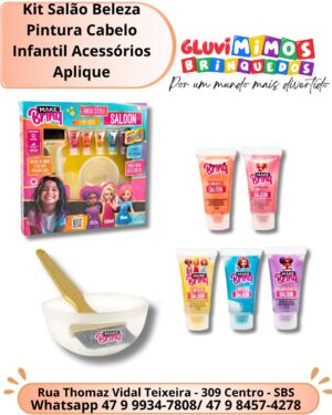 Kit Salão Beleza Pintura Cabelo Infantil Acessórios Aplique