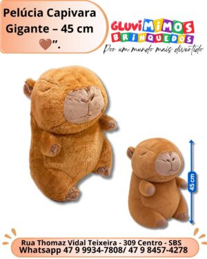 Pelúcia Capivara Gigante – 45 cm
