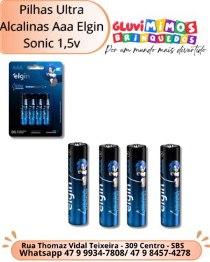 Pilhas Ultra Alcalinas Aaa Elgin Sonic 1,5v