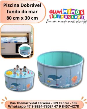 Piscina Dobrável fundo do mar 80 cm x 30 cm