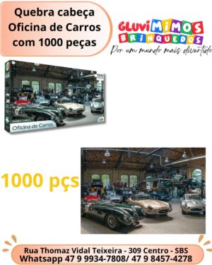 Quebra cabeça Oficina de Carros com 1000 peças
