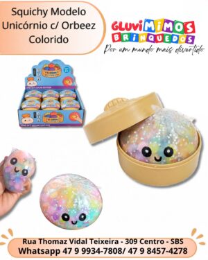 Squichy Modelo Unicórnio c/ Orbeez Colorido