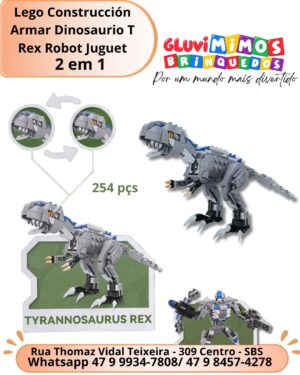 lego  Construcción Armar Dinosaurio T Rex Robot Juguet 2 em 1